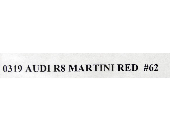 AUDI R8 MARTINI RED Nº62 REF.0319 NSR