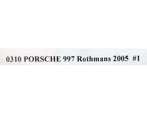 PORSCHE 997 ROTHMANS 2005 Nº1 REF.0310 NSR