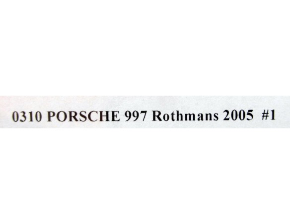 PORSCHE 997 ROTHMANS 2005 Nº1 REF.0310 NSR