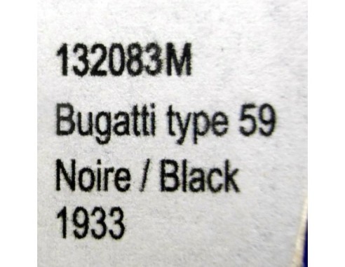 Bugatti Type 59 noire/black 1933 Ralf Lauren Collect ref.132083M Le Mans Miniatures