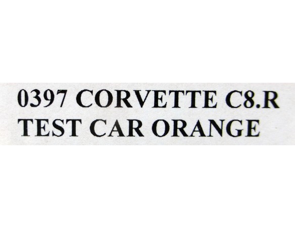 CORVETTE C8R TEST CAR ORANGE REF.0397 NSR