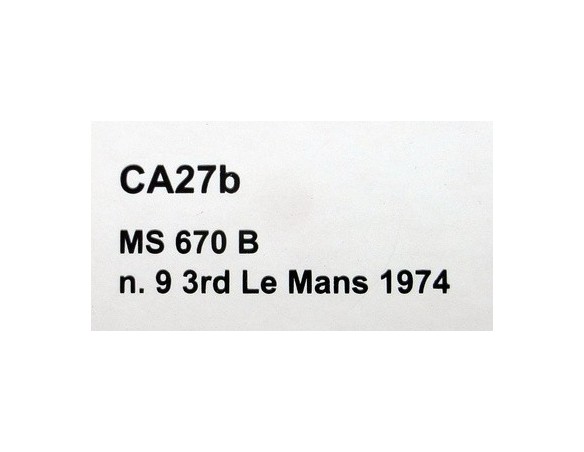 MANTRA-SIMCA MS 670B N.9 LE MANS 1974 REF.CA27B SLOT.IT