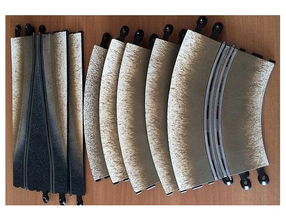 CONJUNTO PISTAS CURVA SUPERDESLIZANTE USADO SCALEXTRIC