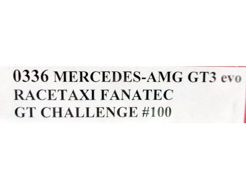 MERCEDES AMG GT3 EVO RACETAXI FANATEC GT CHALLENGE Nº100 REF.0336 NSR