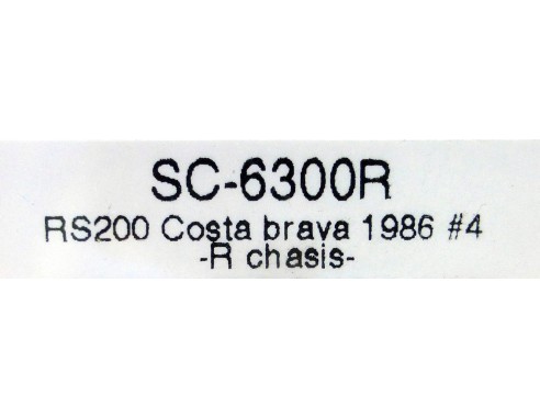 FORD RS200 COSTA BRAVA 1986 Nº4 REF.SC6300R SCALEAUTO