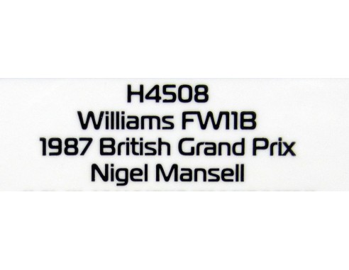 WILLIAMS FW11B 1987 BRITISH GRAND PRIX REF.H4508 SUPERSLOT