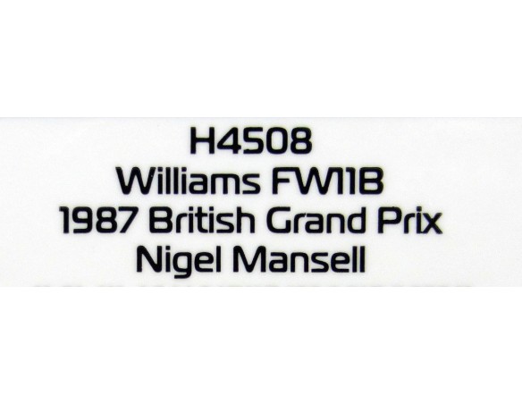 WILLIAMS FW11B 1987 BRITISH GRAND PRIX REF.H4508 SUPERSLOT