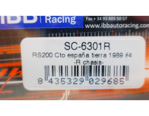 FORD RS200 CTO. DE ESPAÑA TIERRA 1989 REF.SC6301R SCALEAUTO
