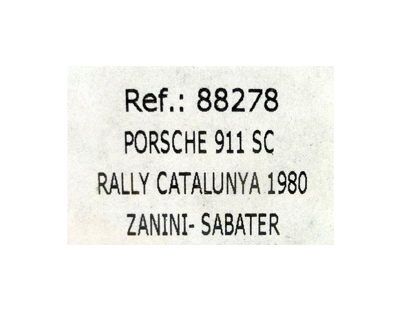 PORSCHE 911 SC RALLY CATALUNYA 1980 ZANINI-SABATER REF.88278 FLY