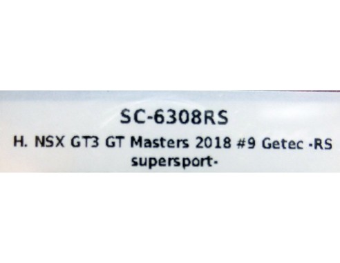 HONDA NSX GT3 GT MASTERS 2018 Nº9 GETEC RS SUPERSPORT REF.SC6308RS SCALEAUTO