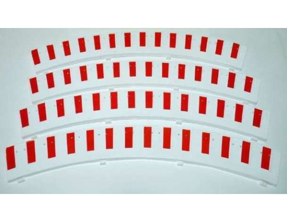 BORDE EXTERIOR CURVA ESTANDAR USADA BLANCA Y ROJA SCALEXTRIC