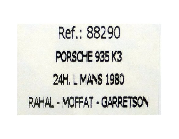 PORSCHE 935 K3 24H LE MANS 1980 REF.88290 FLY