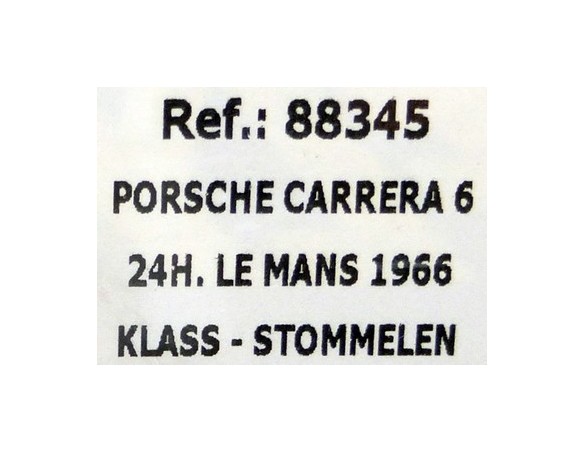 PORSCHE CARRERA 6 24H LE MANS 1966 REF.88345 FLY