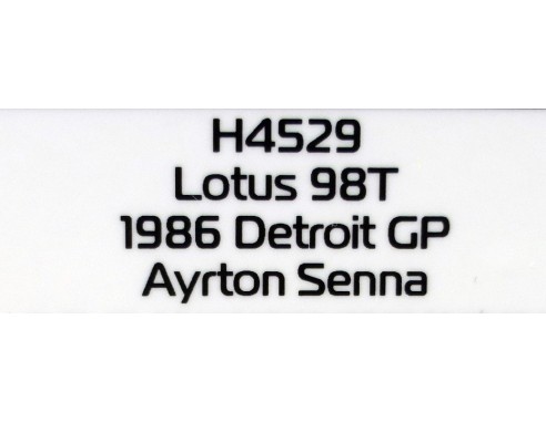 LOTUS 98T 1986 DETROIT GP AYRTON SENNA REF.H4529 SUPERSLOT