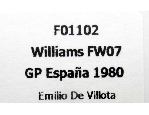 WILLIAMS FW07 GP ESPAÑA 1980 EMILIO DE VILLOTA REF.F01102 FLYSLOT