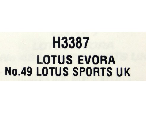 LOTUS EVORA Nº49 LOTUS SPORTS UK REF.H3387 SUPERSLOT