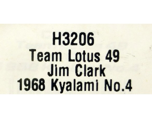 TEAM LOTUS 49 KYALAMI 1968 Nº4 REF.H3206 SUPERSLOT