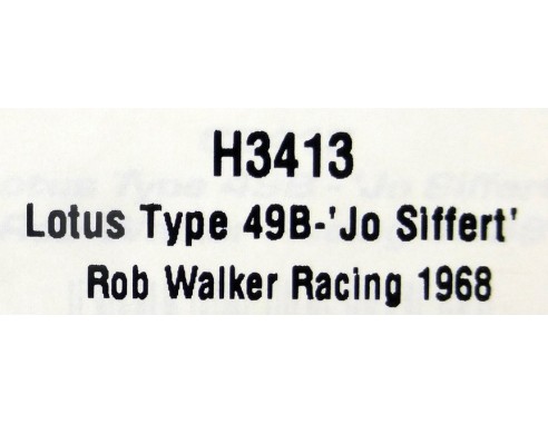 LOTUS TYPE 49B ROB WALTER RACING 1968 REF.H3413 SUPERSLOT