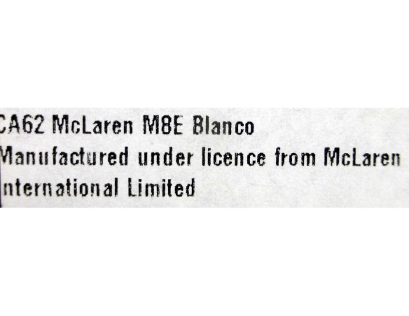 MCLAREN M8E BLANCO REF.CA62 VANQUISH