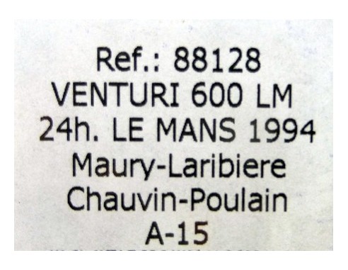 VENTURI 600 LM  24H DE LE MANS 1994 REF.88128 A-15 FLY