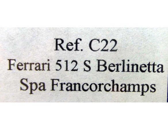 FERRARI 512 Berlinetta “Spa 70” AMARILLO REF.C22 FLY