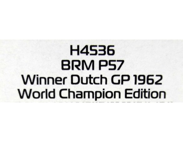 BRM P57  Winner Dutch GP 1962 - World Champion Edition REF: H4536 SUPERSLOT
