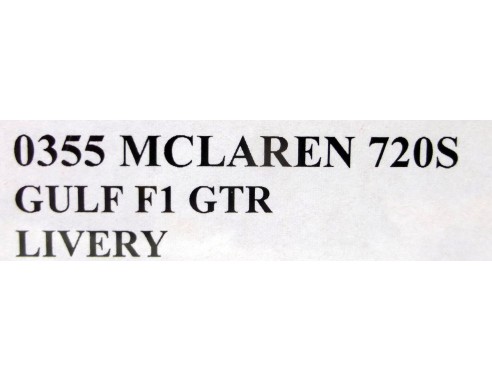MCLAREN 720S GULF F1 GTR LIVERY REF.0355 NSR
