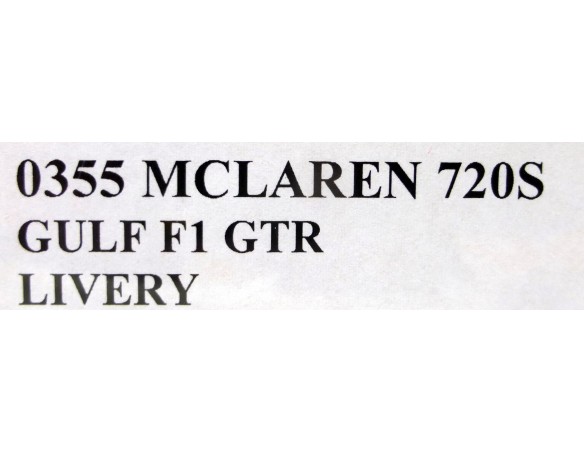 MCLAREN 720S GULF F1 GTR LIVERY REF.0355 NSR