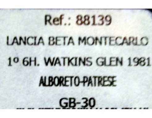 LANCIA BETA MONTECARLO MARTINI Nº1 6 H. WATKINGS 1981 GB-30 REF.88139 FLY