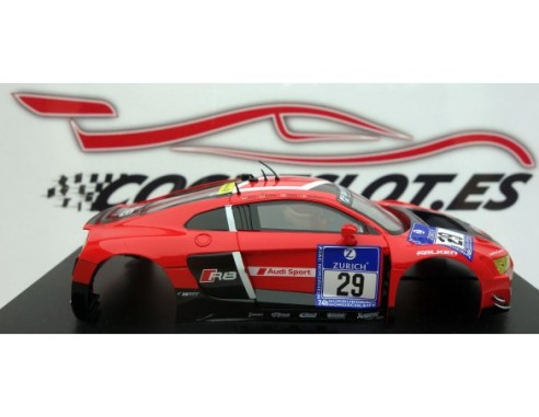 CARROCERIA ROJA AUDI R8 LMS + .ALERON GOMA  SCALEAUTO