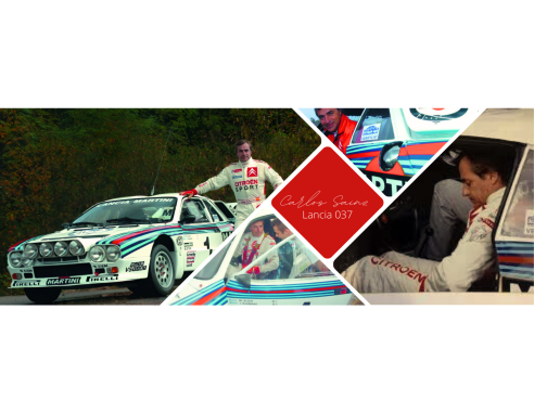 LANCIA 037 MARTINI TEST DAY CARLOS SAINZ CON FIGURA REF.E2105 FLY