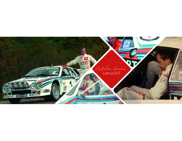 LANCIA 037 MARTINI TEST DAY CARLOS SAINZ CON FIGURA REF.E2105 FLY