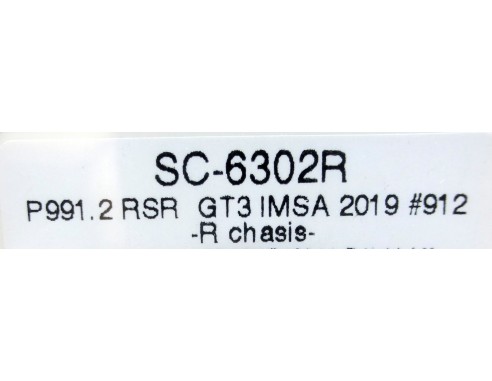 PORSCHE 991 2 RSR GT3 IMSA 2019 Nº912 R-CHASIS REF.SC6302R SCALEAUTO