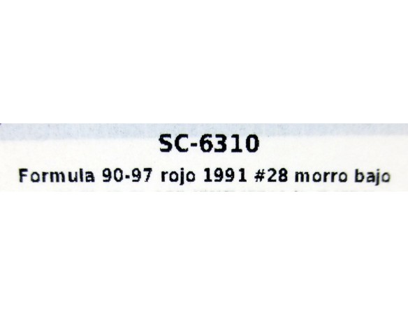 FORMULA 90-97 ROJO 1991 Nº28 MORRO BAJO REF.SC6310 SCALEAUTO