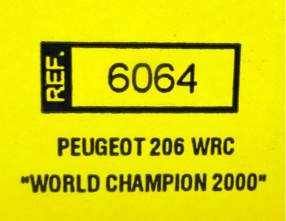 PEUGEOT 206 WRC WORLD CHAMPION 2000 REF.6064 TECNITOYS