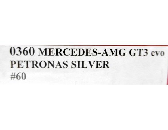 MERCEDES AMG GT3 EVO PETRONAS SILVER Nº60 REF.0360 NSR