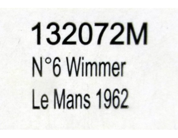 WIMMER Nº6 LE MANS 1962 REF.132072M LE MANS MINIATURES