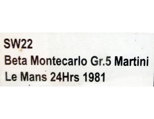 BETA MONTECARLO GR.5 MARTINI LE MANS 24HRS 1981 REF.SW22 SIDEWAYS
