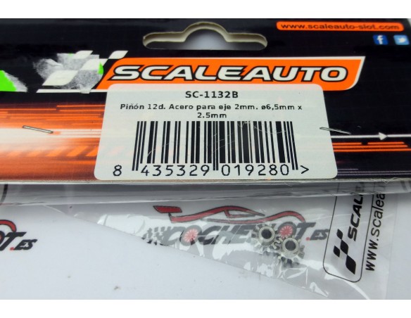 PIÑÓN 12 DIENTES ACERO PARA EJE 2 mm REF.SC1132B SCALEAUTO