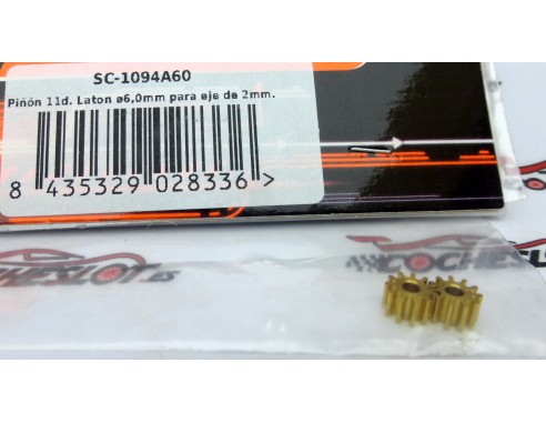 PIÑÓN 11 DIENTES LATÓN 6,0mm PARA EJE 2 mm REF.SC1094A60 SCALEAUTO