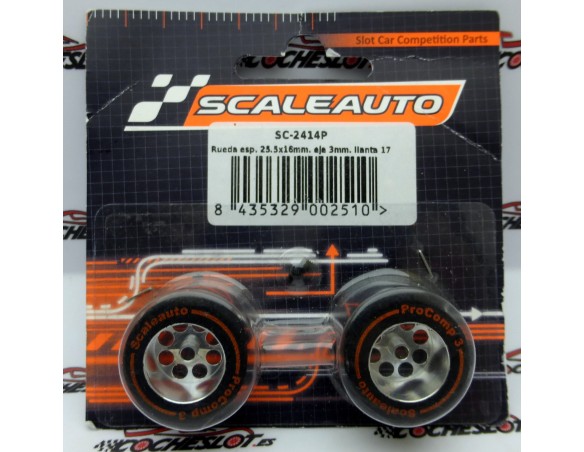 RUEDA ESPUMA  25.5 X 16mm.EJE 3mm LLANTA 17 REF.SC2414 SCALEAUTO