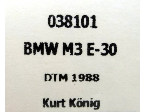 BMW M3 E30 DTM 1988 REF.038101 FLYSLOT