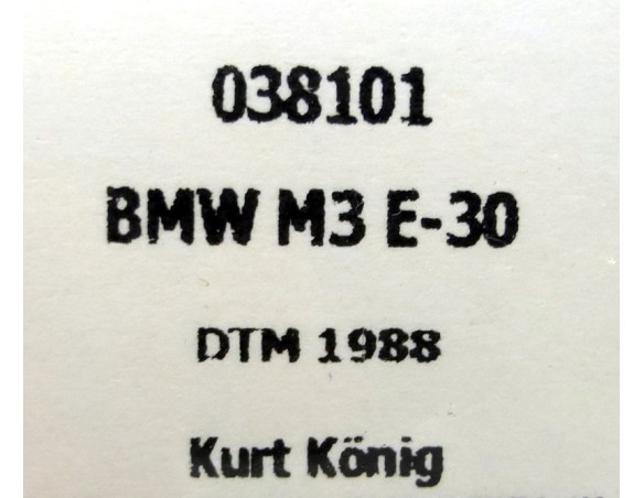 BMW M3 E30 DTM 1988 REF.038101 FLYSLOT