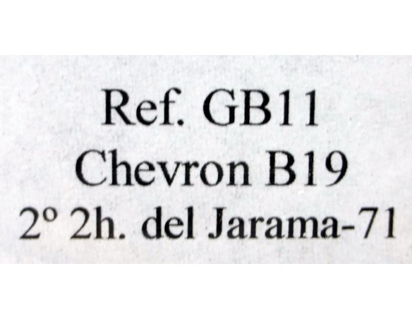 CHEVRON B19 2º 2H DE EL JARAMA 1971 REF.GB11 FLY