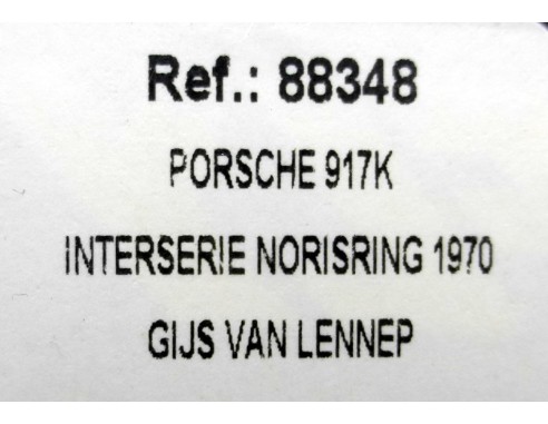 PORSCHE 917K INTERSERIE NORISRING 1970 REF.88348 FLY