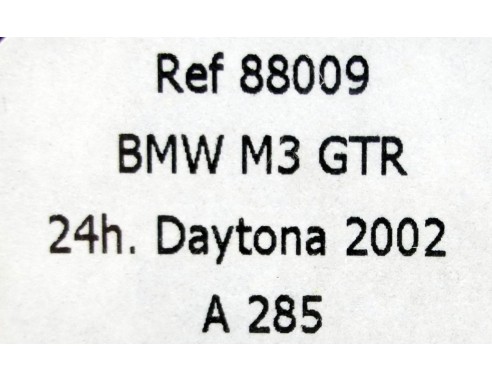 BMW M3 GTR 24H DAYTONA 2002 A285 REF.88009 FLY