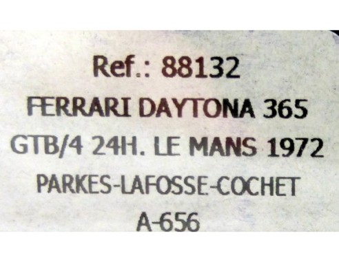FERRARI DAYTONA 365 GTB/4 24H.LE MANS 1972 Nº34 REF.88132 A-656 FLY