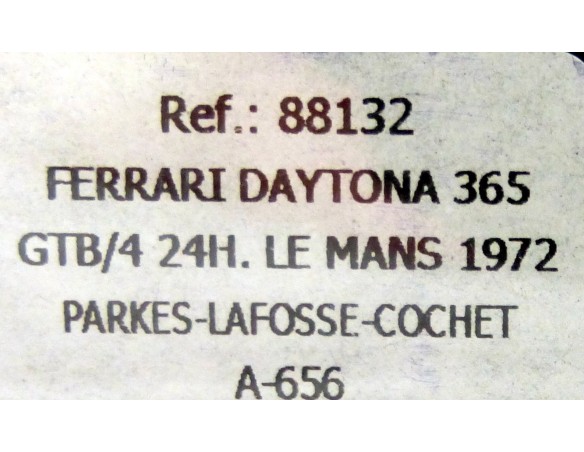 FERRARI DAYTONA 365 GTB/4 24H.LE MANS 1972 Nº34 REF.88132 A-656 FLY