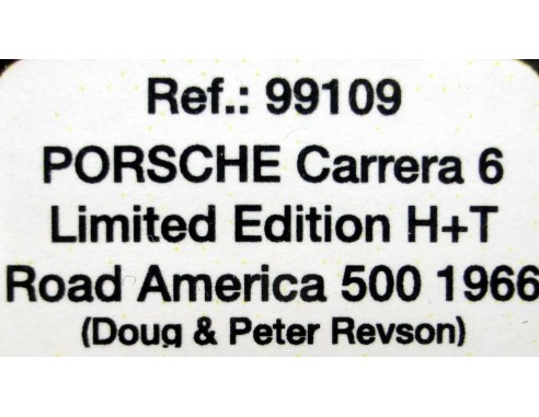 PORSCHE CARRERA 6 LIMTD.ED H+T ROAD AMERICA 500 1966 REF.99109 FLY