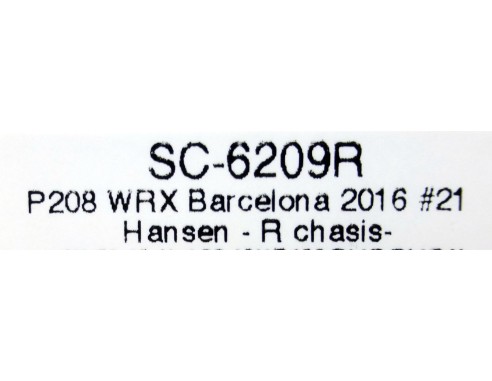PEUGEOT 208 WRX BARCELONA 2016 Nº 21 CHASIS R REF.SC6209R SCALEAUTO